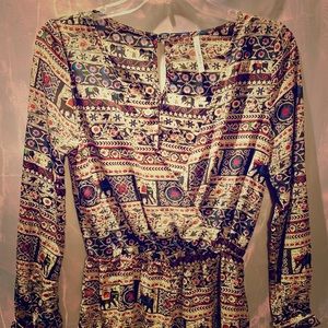 Women’s Peppermint Elephant Romper NWOT